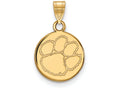 14k Yellow Gold Logoart Clemson University Small Disc Pendant