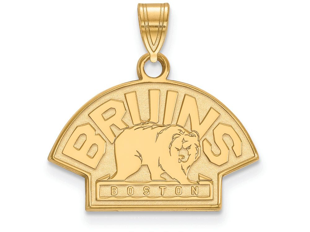 14k Yellow Gold Nhl Logoart Boston Bruins Small Pendant