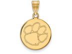 14k Yellow Gold Logoart Clemson University Medium Disc Pendant