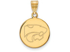 14k Yellow Gold Logoart Kansas State University Medium Disc Pendant