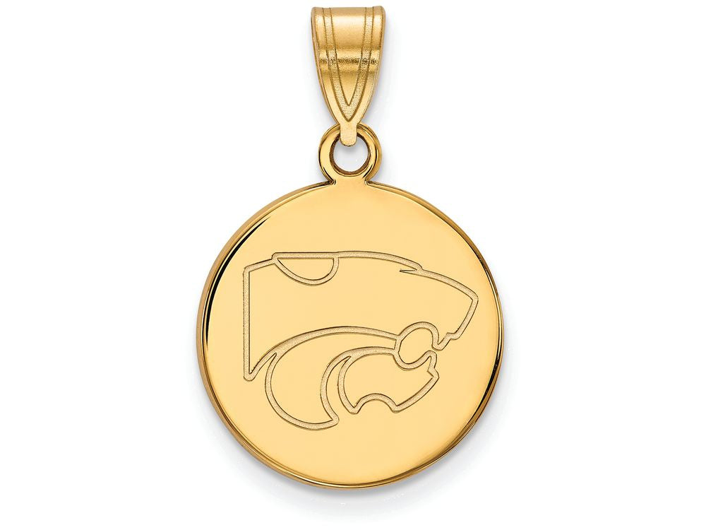 14k Yellow Gold Logoart Kansas State University Medium Disc Pendant