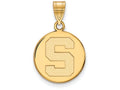 14k Yellow Gold Logoart Michigan State University Medium Disc Pendant