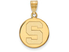 14k Yellow Gold Logoart Michigan State University Medium Disc Pendant