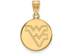 14k Yellow Gold Logoart West Virginia University Medium Disc Pendant