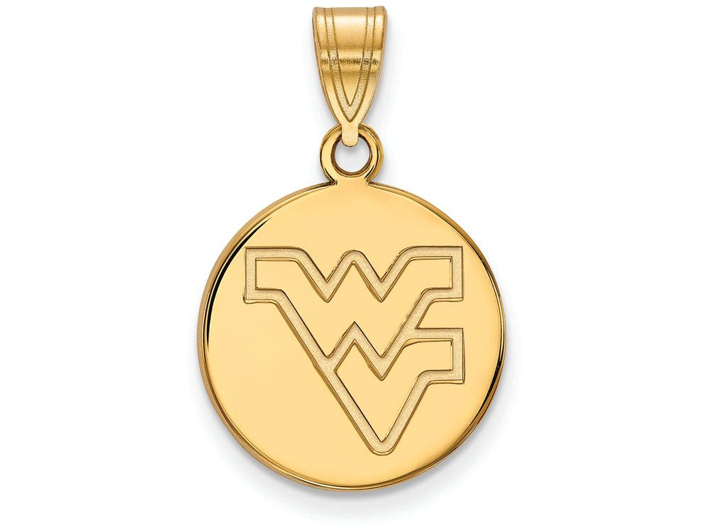14k Yellow Gold Logoart West Virginia University Medium Disc Pendant