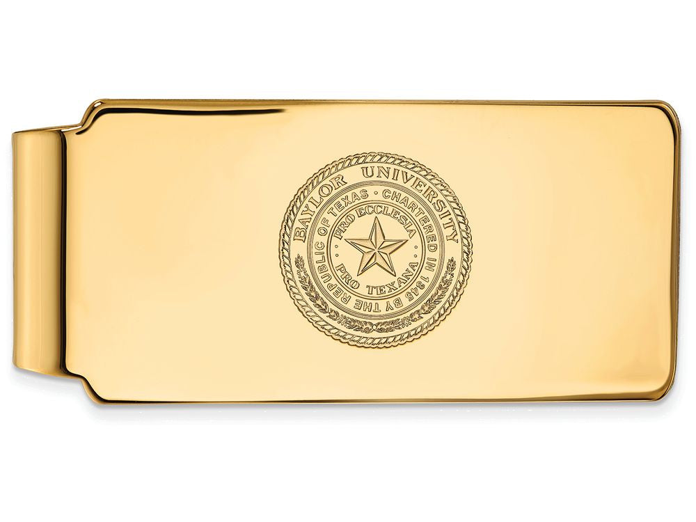 14k Yellow Gold Logoart Baylor University Money Clip Crest