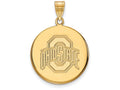 14k Yellow Gold Logoart Ohio State University Large Disc Pendant