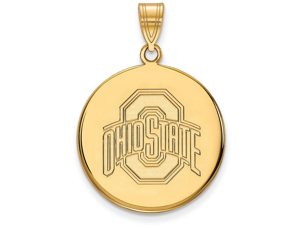 14k Yellow Gold Logoart Ohio State University Large Disc Pendant