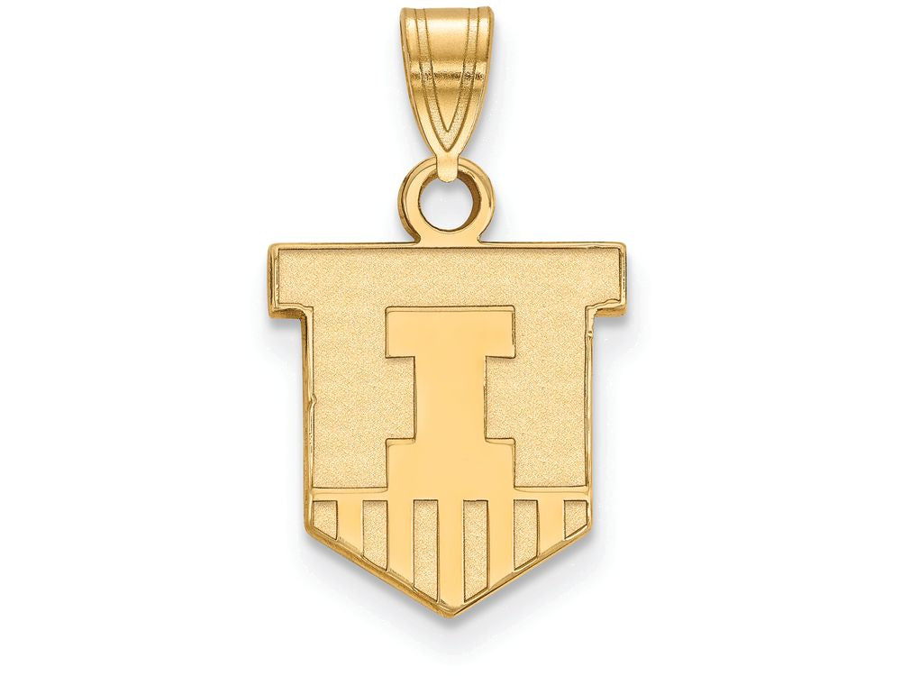 14k Yellow Gold Logoart University Of Illinois Small Pendant