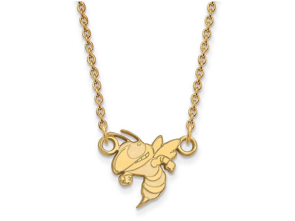 14k Yellow Gold Logoart Georgia Institute Of Technology Small Pendant Necklace