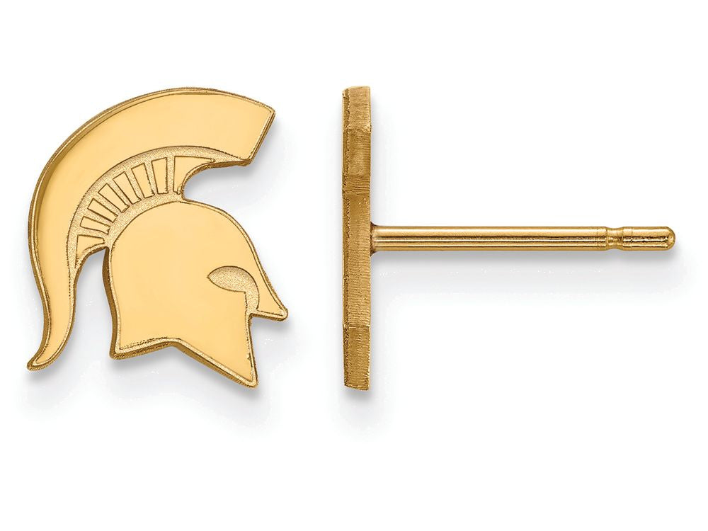 14k Yellow Gold Logoart Michigan State University Extra Small Post Earrings
