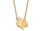 14k Yellow Gold Logoart University Of Louisville Large Pendant Necklace