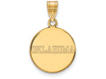 14k Yellow Gold Logoart University Of Oklahoma Medium Disc Pendant