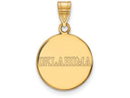 14k Yellow Gold Logoart University Of Oklahoma Medium Disc Pendant