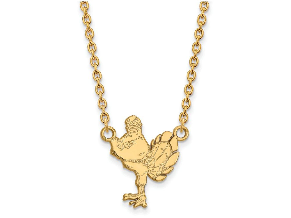 14k Yellow Gold Logoart Virginia Tech Large Pendant Necklace