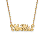 14k Yellow Gold Logoart University Of Mississippi Small Pendant Necklace