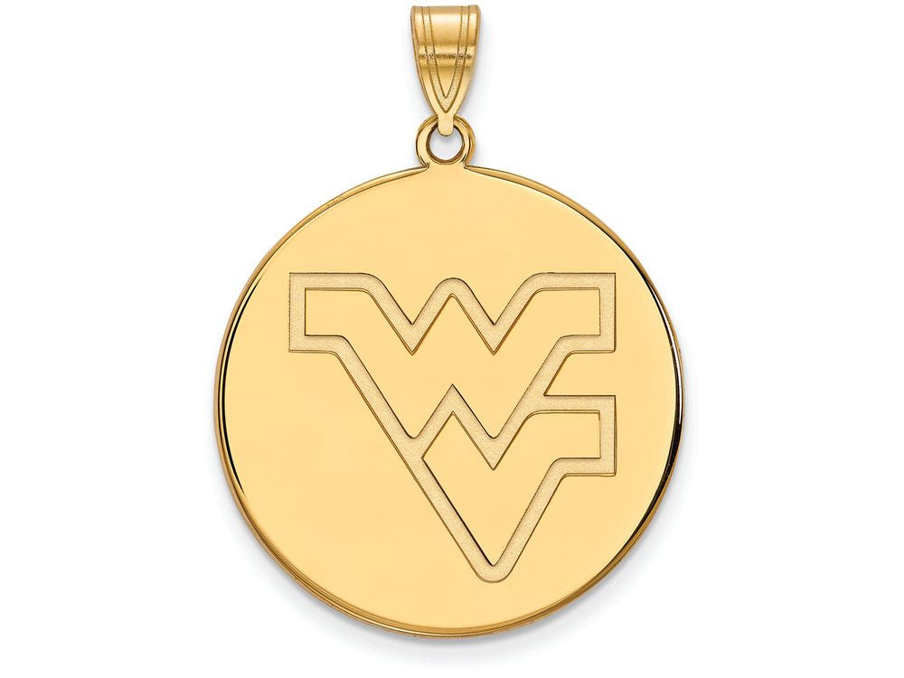 14k Yellow Gold Logoart West Virginia University Extra Large  Disc Pendant