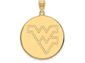 14k Yellow Gold Logoart West Virginia University Extra Large  Disc Pendant