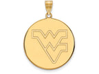 14k Yellow Gold Logoart West Virginia University Extra Large  Disc Pendant