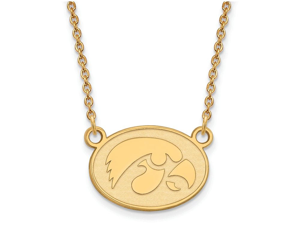 14k Yellow Gold Logoart University Of Iowa Small Pendant Necklace