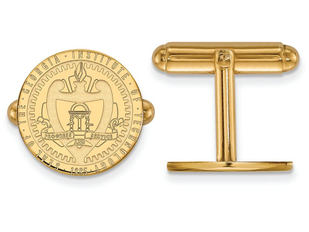 14k Yellow Gold Logoart Georgia Institute Of Technology Crest Cuff Link