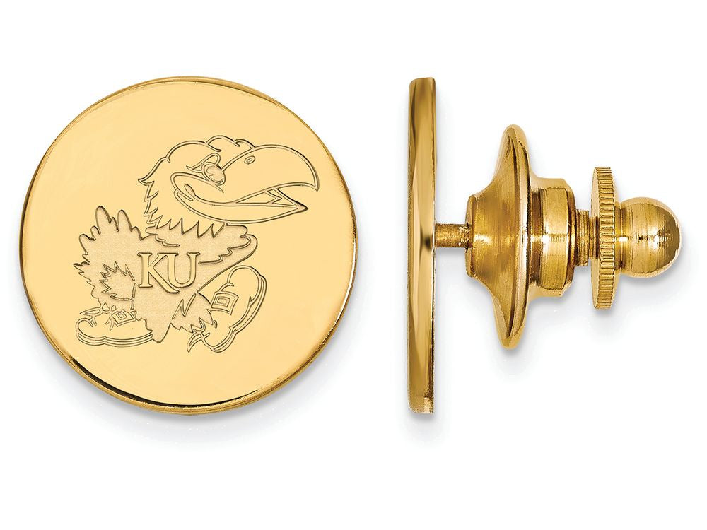 14k Yellow Gold Logoart University Of Kansas Lapel Pin