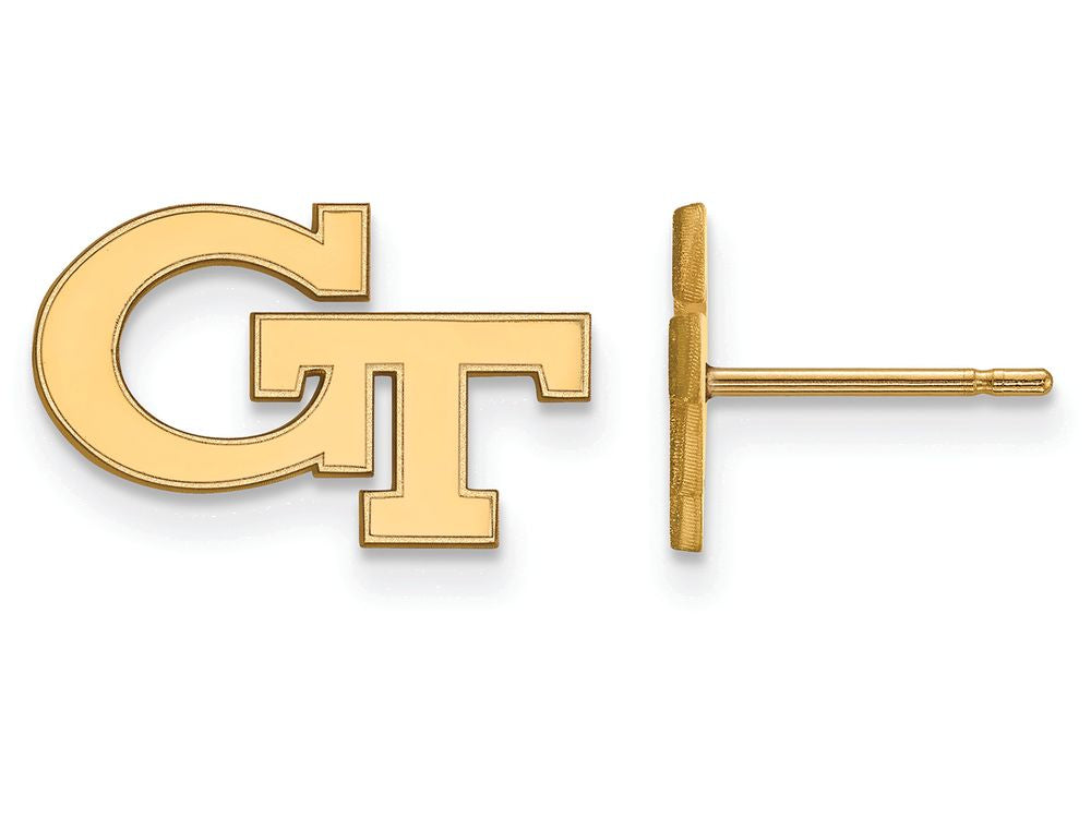 14k Yellow Gold Logoart Georgia Institute Of Technology Extra Small Post Earrings