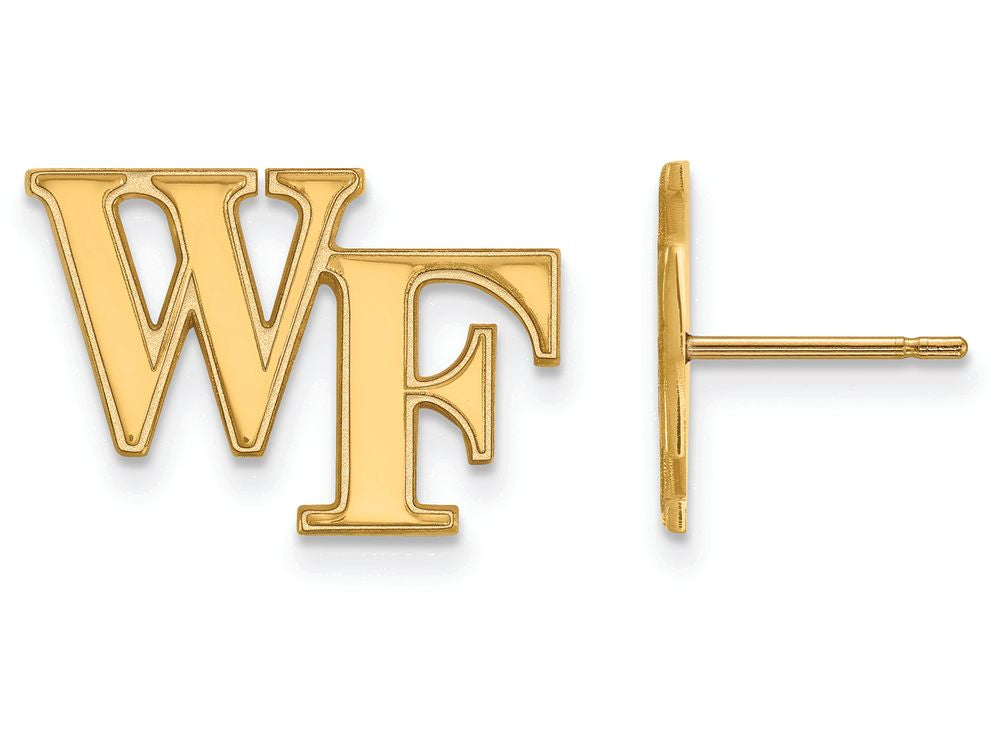 14k Yellow Gold Logoart Wake Forest University Small Post Earringss