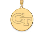 14k Yellow Gold Logoart Georgia Institute Of Technology Extra Large  Disc Pendant