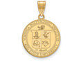 14k Yellow Gold Logoart Virginia Tech Large Crest Pendant Necklace