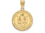 14k Yellow Gold Logoart Virginia Tech Large Crest Pendant Necklace
