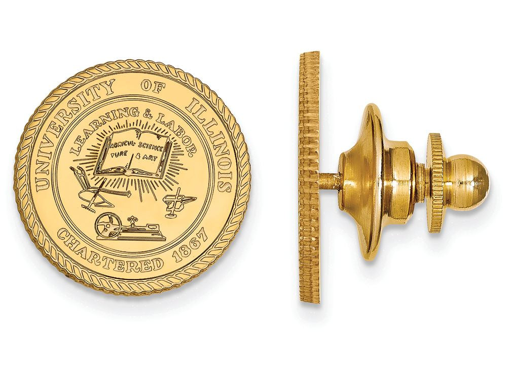14k Yellow Gold Logoart University Of Illinois Crest Lapel Pin