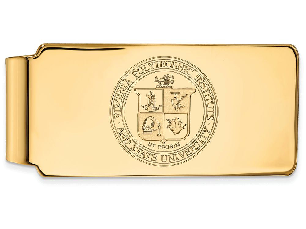 14k Yellow Gold Logoart Virginia Tech Money Clip Crest