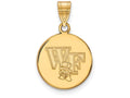 14k Yellow Gold Logoart Wake Forest University Medium Disc Pendant