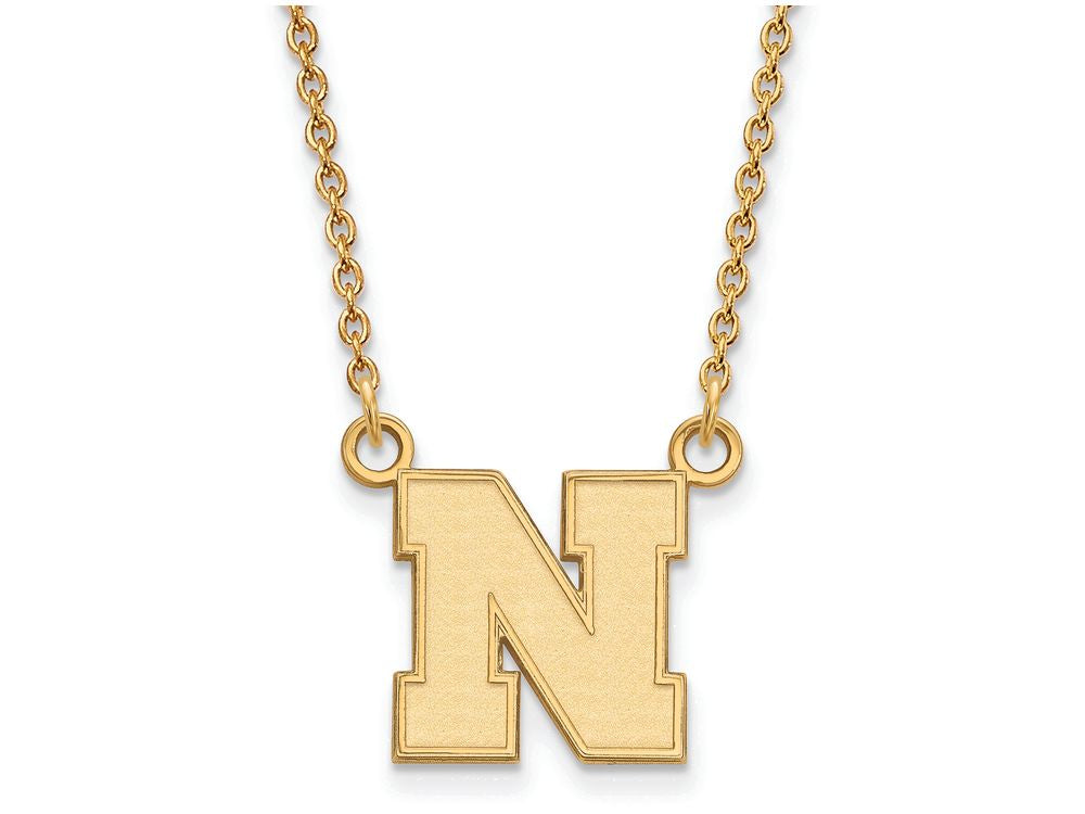 14k Yellow Gold Logoart University Of Nebraska Small Pendant Necklace