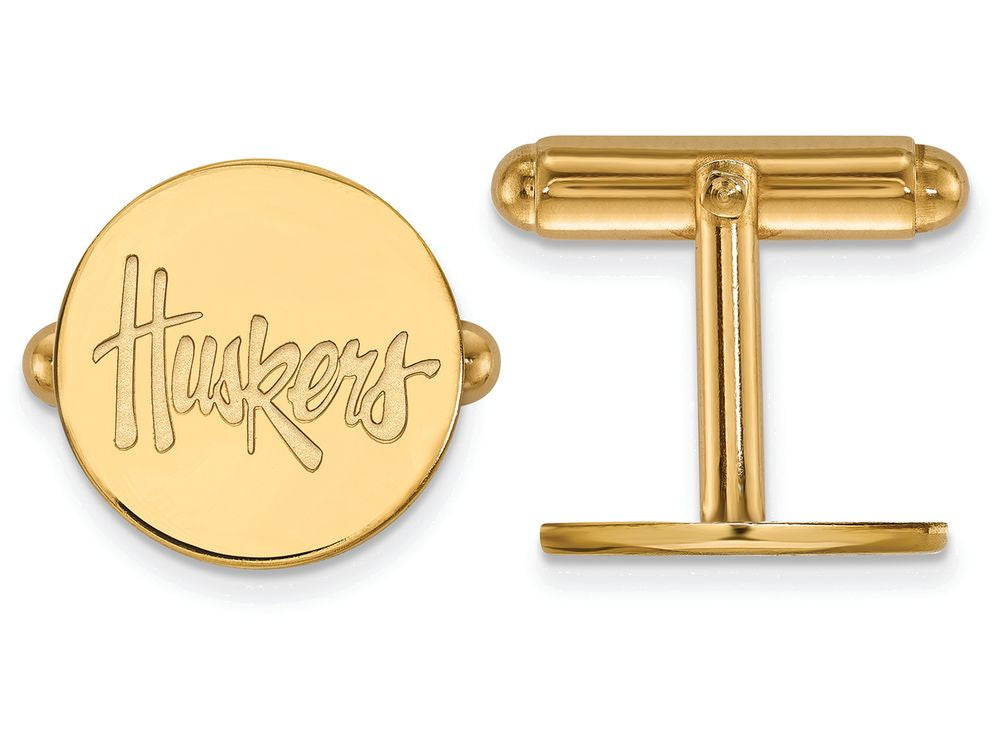14k Yellow Gold Logoart University Of Nebraska Cuff Links