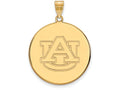 14k Yellow Gold Logoart Auburn University Extra Large  Disc Pendant