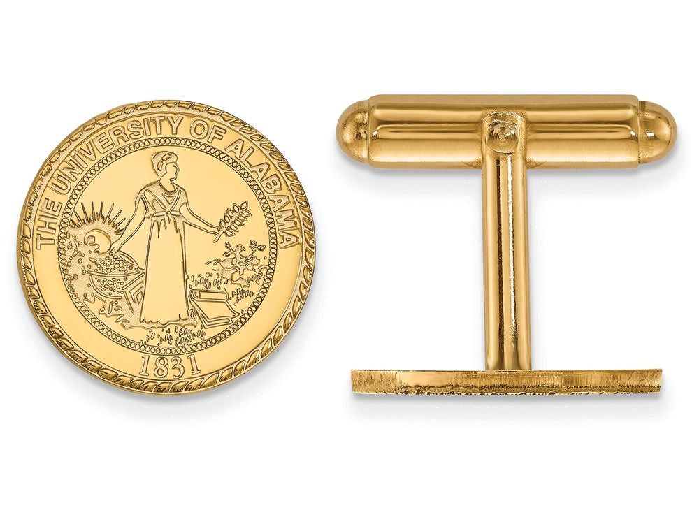 14k Yellow Gold Logoart University Of Alabama Crest Cuff Link