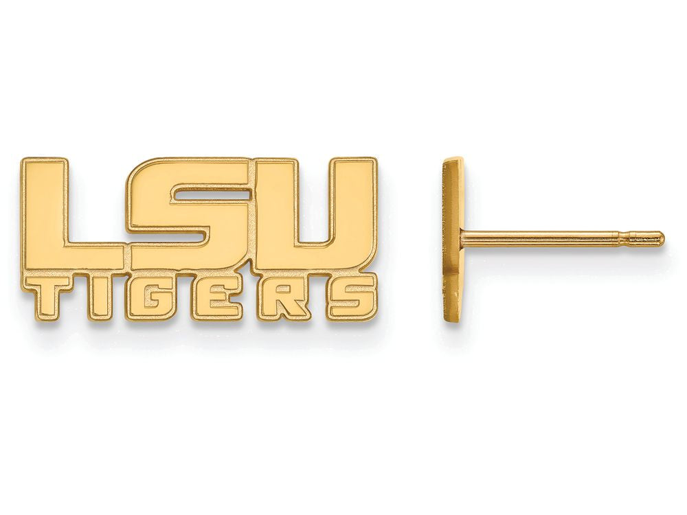 14k Yellow Gold Logoart Louisiana State University Extra Small Post Earrings