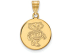 14k Yellow Gold Logoart University Of Wisconsin Medium Disc Pendant