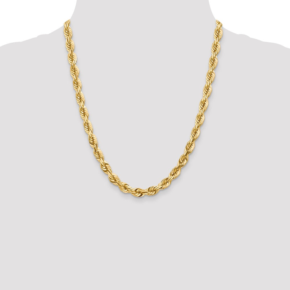 FJC Finejewelers 22 Inch 14k 7mm bright-cut Rope Chain Necklace