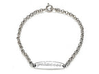 FJC Finejewelers 925 Sterling Silver Small ID Bracelet Princess engraved