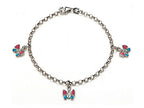 FJC Finejewelers 925 Sterling Silver Small Butterfly Charm Bracelet