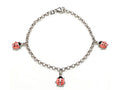 FJC Finejewelers 925 Sterling Silver Small Pink Ladybug Charm Bracelet