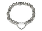 FJC Finejewelers 925 Sterling Silver Small 7 inch Heart Charm Bracelet