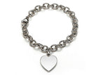 FJC Finejewelers 925 Sterling Silver Small Heart Charm Bracelet