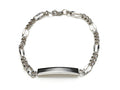 FJC Finejewelers 925 Sterling Silver 6 inch Small ID Bracelet with Figaro Chain