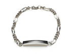 FJC Finejewelers 925 Sterling Silver 6 inch Small ID Bracelet with Figaro Chain