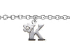 FJC Finejewelers 925 Sterling Silver Small 6.5 Inch Letter K Charm Bracelet