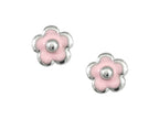 FJC Finejewelers 925 Sterling Silver Small Pink Flower Earrings